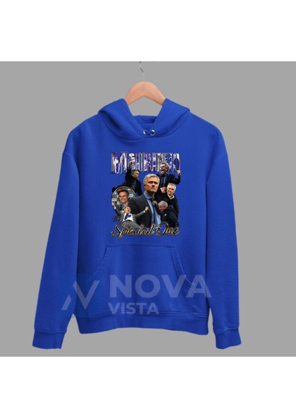 Biy Store Jose Mourinho Fotoğraf Forma Baskılı Unisex Kapüşonlu Siyah Kışlık Sweatshirt