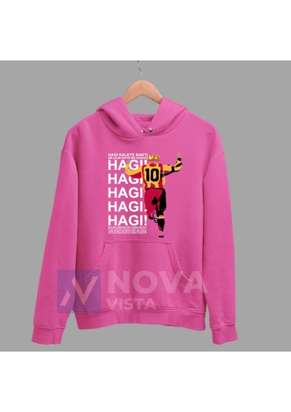 Biy Store Gheorghe Hagi 10 Numara Futbol Forma Baskılı Unisex Kapüşonlu Spor Sweatshirt