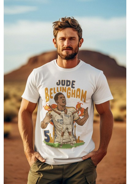 Jude Bellingham 5 Numara Forma Fotograf Baskılı Regular Fit Tişört T-Shirt