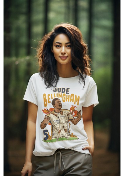 Jude Bellingham 5 Numara Forma Fotograf Baskılı Regular Fit Tişört T-Shirt
