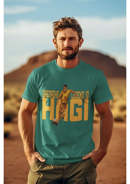 Gheorghe Hagi Efsane 10 Numara Foto Forma Baskılı Regular Tişört T-Shirt
