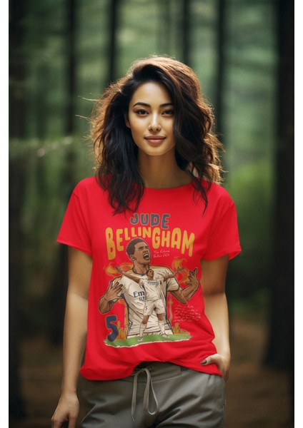 Jude Bellingham 5 Numara Forma Fotograf Baskılı Regular Fit Tişört T-Shirt