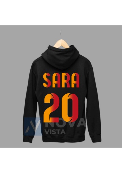 Gabriel Sara 20 Numara Futbol Forma Baskılı Unisex Siyah Gri Fermuarlı Ceket