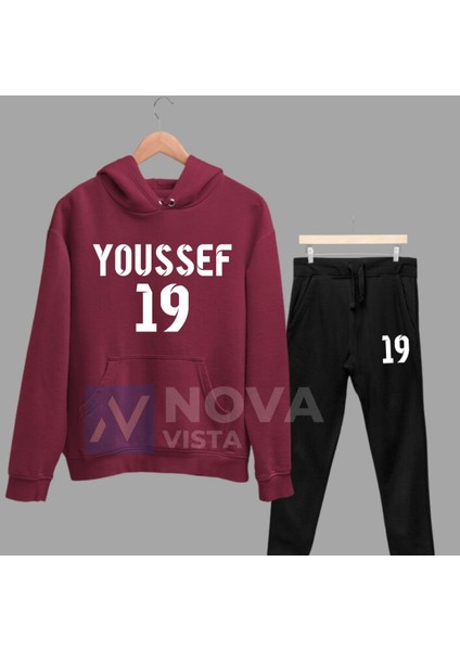 Yusuf En-Nesyri Sırt Yazı Forma Baskılı Unisex Kapüşonlu Beyaz Kışlık Sweatshirt Eşofman Takımı fiyatları