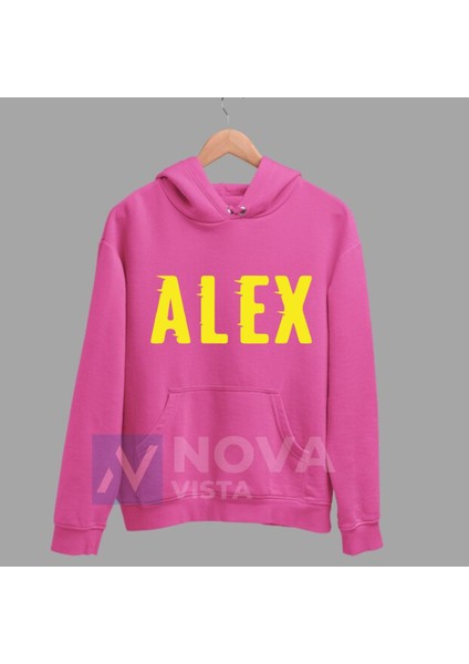 Biy Store Alex De Souza Sırt Yazı Forma Baskılı Unisex Kapüşonlu Mavi Kışlık Sweatshirt