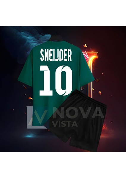 Wesley Sneijder Legend 10 Numara Sırt Forma Baskılı Unisex Futbol Tişört T-Shirt Şort Takımı