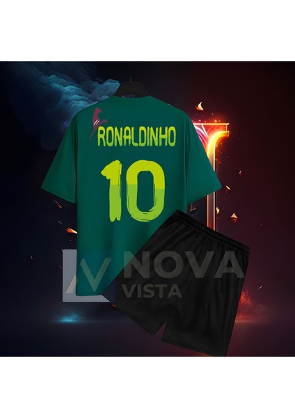 Ronaldinho Brezilya Milli Takım Forma Futbol Kadın Erkek Unisex T-Shirt Tişört Şort Takımı
