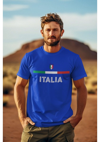 Biy Store Italya Milli Takım Forma Baskılı Unisex Erkek Kadın Kısa Kollu Tişört Basic Yeşil T-Shirt