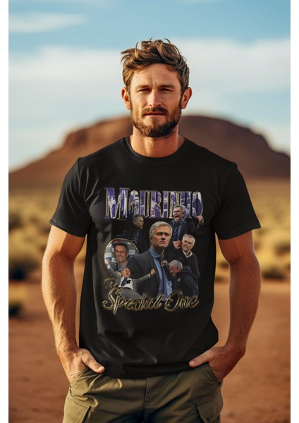 Jose Mourinho Baskılı Futbol Forma Siyah Tişört Kadın Erkek T-Shirt