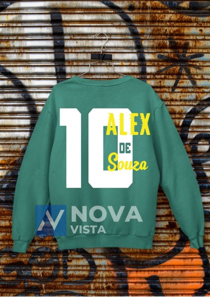 Biy Store Alex De Souza Sırt Yazı Forma Baskılı Unisex Bisiklet Yaka Pembe Kışlık Sweatshirt