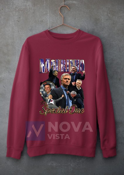 Biy Store Jose Mourinho Fotoğraf Forma Baskılı Unisex Bisiklet Yaka Gri Kışlık Sweatshirt