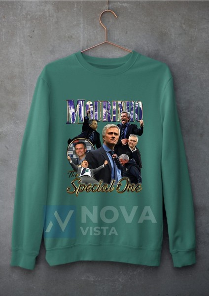 Biy Store Jose Mourinho Fotoğraf Forma Baskılı Unisex Bisiklet Yaka Gri Kışlık Sweatshirt