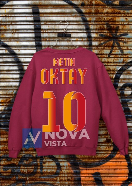 Biy Store Metin Oktay Efsane Numara Futbol Forma Sırt Baskılı Unisex Siyah Bisiklet Yaka Spor Sweatshirt