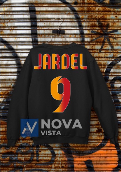 Biy Store Mario Jardel 9 Numara Futbol Forma Sırt Baskılı Unisex Bisiklet Yaka Kırmızı Spor Sweatshirt