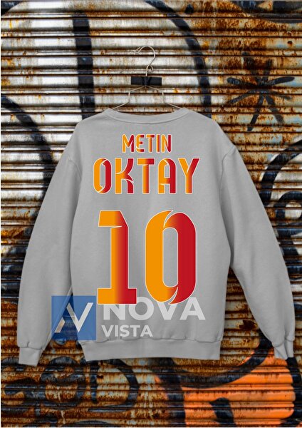 Biy Store Metin Oktay Efsane Numara Futbol Forma Sırt Baskılı Unisex Siyah Bisiklet Yaka Spor Sweatshirt