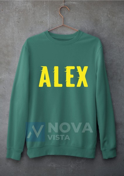 Biy Store Alex De Souza Sırt Yazı Forma Baskılı Unisex Bisiklet Yaka Pembe Kışlık Sweatshirt