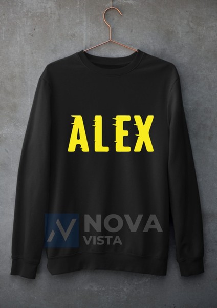 Alex De Souza Sırt Yazı Forma Baskılı Unisex Bisiklet Yaka Pembe Kışlık Sweatshirt fiyatları