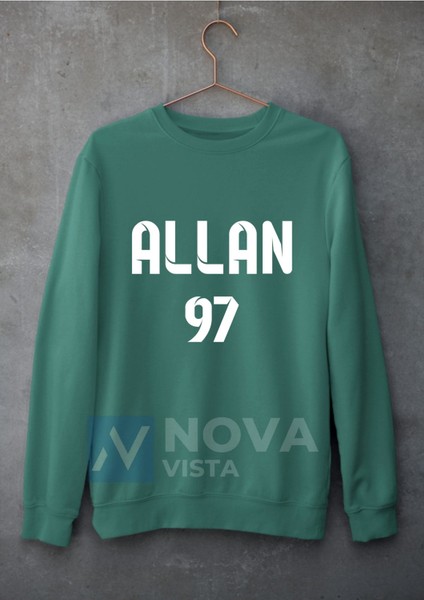 Allan Saint-Maximin Sırt Yazı Forma Baskılı Unisex Bisiklet Yaka Yeşil Kışlık Sweatshirt