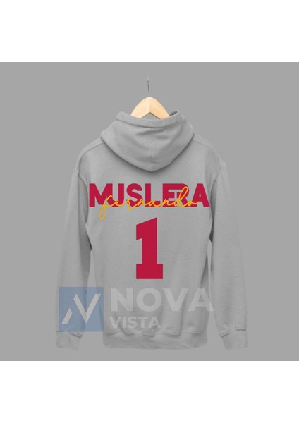 Fernando Muslera Futbol 1 Numara Forma Baskılı Unisex Siyah Gri Fermuarlı Ceket