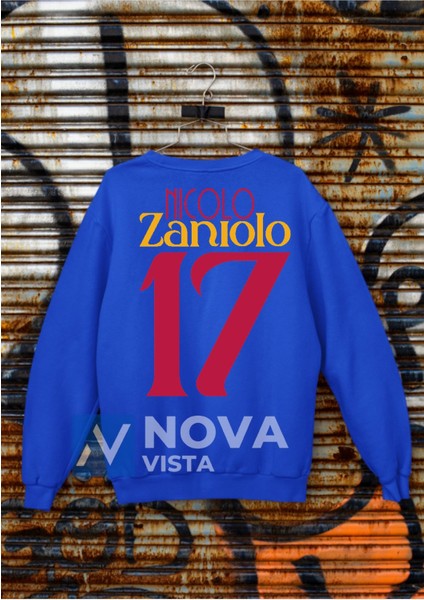 Biy Store Nicolo Zaniolo 17 Numara Futbol Forma Sırt Baskılı Unisex Bisiklet Yaka Spor Sweatshirt