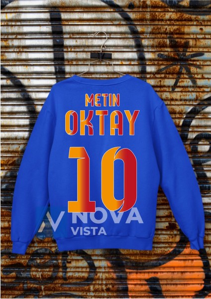 Biy Store Metin Oktay Efsane Numara Futbol Forma Sırt Baskılı Unisex Siyah Bisiklet Yaka Spor Sweatshirt