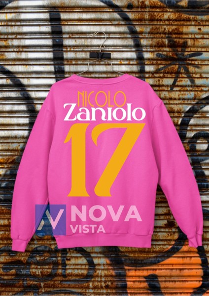 Biy Store Nicolo Zaniolo 17 Numara Futbol Forma Sırt Baskılı Unisex Bisiklet Yaka Spor Sweatshirt