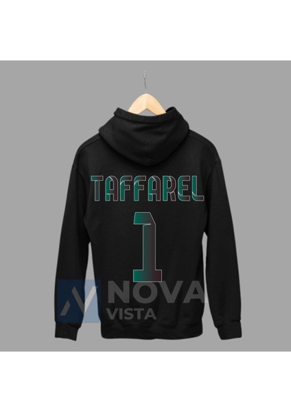 Claudio Taffarel 1 Numara Futbol Forma Baskılı Unisex Siyah Gri Fermuarlı Ceket