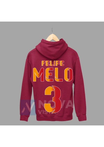 Biy Store Felipe Melo 3 Numara Efsane Futbol Forma Baskılı Unisex Kapüşonlu Spor Sweatshirt