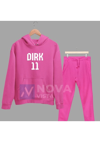 Biy Store Dirk Kuyt Sırt Yazı Forma Baskılı Unisex Kapüşonlu Pembe Kışlık Sweatshirt Eşofman Takımı