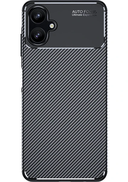 Case 4u Galaxy A06 Kılıf Rugged Armor Karbon Desenli Lüx Negro Silikon Arka Kapak Siyah