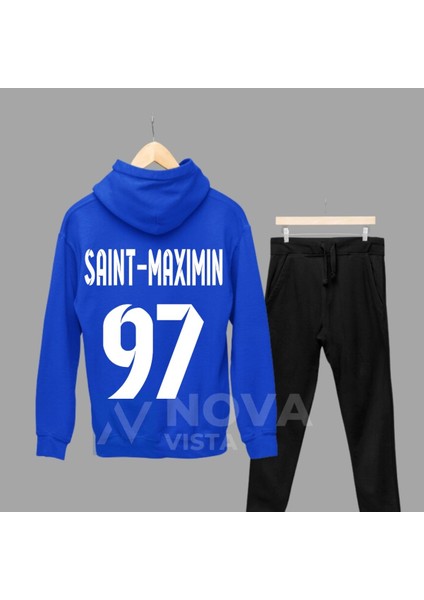 Allan Saint-Maximin Sırt Yazı Forma Baskılı Unisex Kapüşonlu Kışlık Sweatshirt Eşofman Takımı