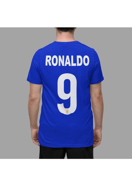 Fenomen Ronaldo Yazılı Futbol Baskılı Forma Siyah Tişört Kadın Erkek Unisex T-Shirt