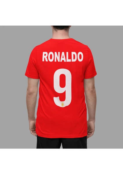 Fenomen Ronaldo Yazılı Futbol Baskılı Forma Siyah Tişört Kadın Erkek Unisex T-Shirt fiyatları