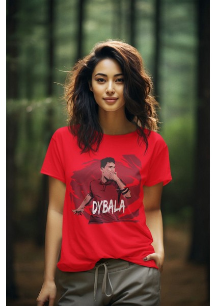 Paulo Dybala Forma Futbol Tisort Kadın Erkek T-Shirt Mavi Basic Tişört