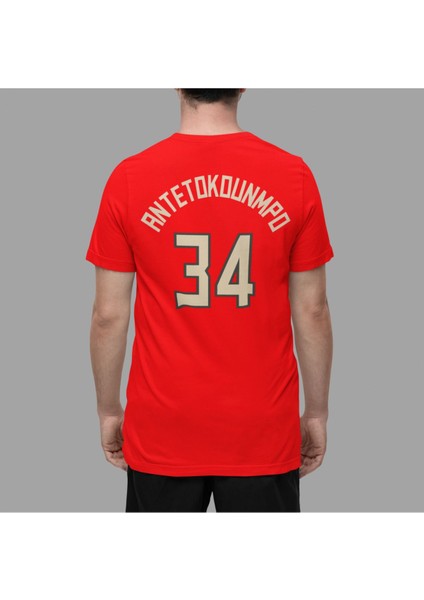 Biy Store Giannis Antetokounmpo Milwaukee Bucks Basketbol Kadın Erkek T-Shirt Siyah Basic Tişört