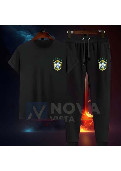 Fenomen Ronaldo Yazılı Futbol Baskılı Forma Siyah Tişört Kadın Erkek Unisex T-Shirt Eşofman Takımı fiyatları