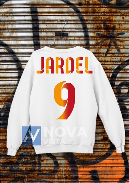 Mario Jardel 9 Numara Futbol Forma Sırt Baskılı Unisex Bisiklet Yaka Kırmızı Spor Sweatshirt