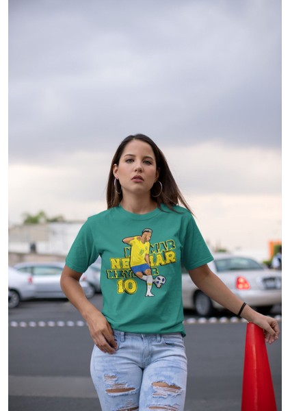 Neymar 10 Numara Fotograf Baskılı Unisex Regular Fit Tişört T-Shirt fiyatları