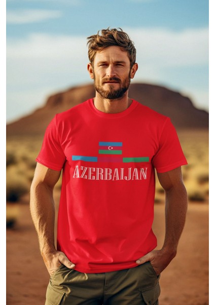 Azerbeycan Milli Takım Baskılı Futbol Forma Siyah Tişört Kadın Erkek T-Shirt