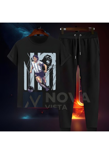 Diego Armando Maradona Fotograf Forma Baskılı Unisex Regular Tişört T-Shirt Şort Takımı
