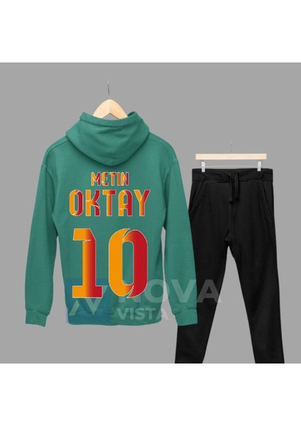 Metin Oktay Efsane Futbol Forma Sırt Baskılı Kapüşonlu Spor Sweatshirt Eşofman Takımı