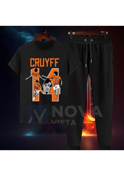 Johan Cruyff 14 Numara Hollanda Efsanesi Forma Baskılı Unisex Tişört T-Shirt Eşofman Takımı