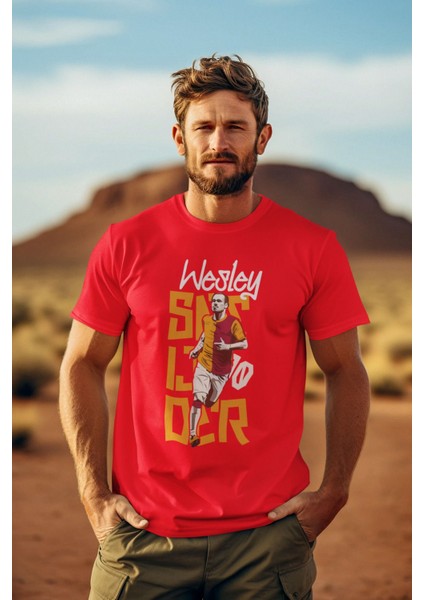 Wesley Sneijder Fotograf Legend 10 Numara Forma Baskılı Unisex Futbol Tişört T-Shirt