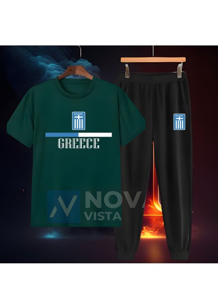 Yunanistan Milli Takım Futbol Forma Siyah Tişört Kadın Erkek Unisex T-Shirt Eşofman Takımı