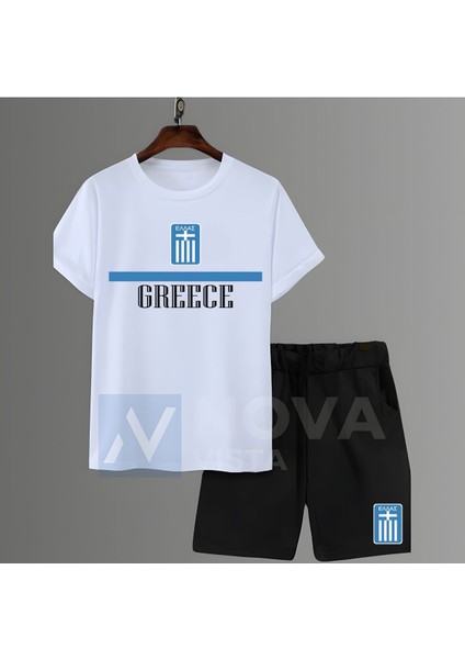 Yunanistan Milli Takım Futbol Forma Siyah Tişört Kadın Erkek Unisex T-Shirt Eşofman Takımı