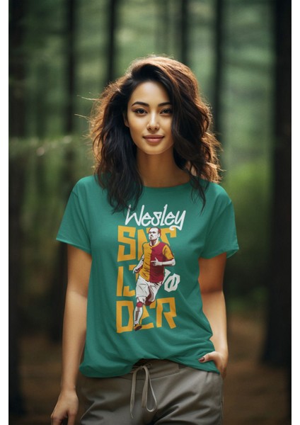 Wesley Sneijder Fotograf Legend 10 Numara Forma Baskılı Unisex Futbol Tişört T-Shirt