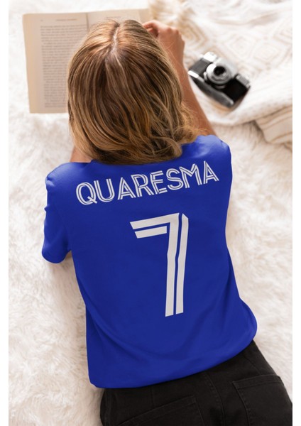 Quaresma 7 Numara Sırt Forma Baskılı Unisex Tişört T-Shirt