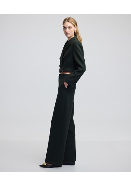 Yün Karışımlı Wide Leg Fit Pantolon fiyatları