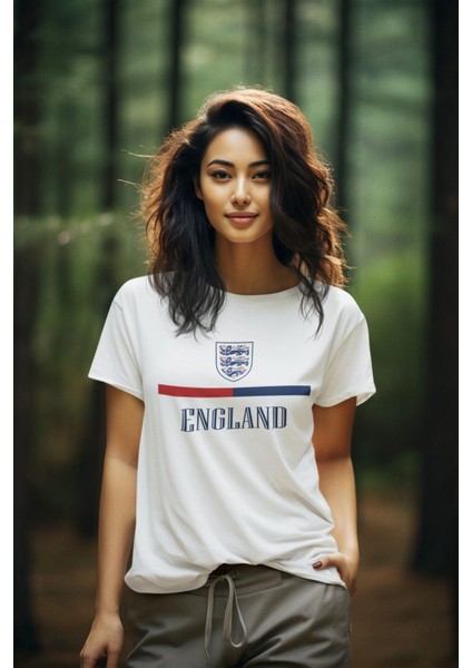 Ingiltere Milli Takım Forma Futbol Tisort Kadın Erkek T-Shirt Beyaz Basic Tişört