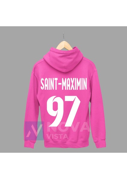 Biy Store Allan Saint-Maximin Sırt Yazı Forma Baskılı Unisex Kapüşonlu Siyah Kışlık Sweatshirt